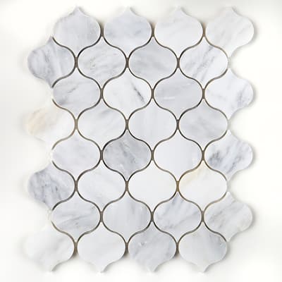 Marble Mosaic 21/2x21/2-inch Polished Lantern Tile in First Snow Elegance - 13x13