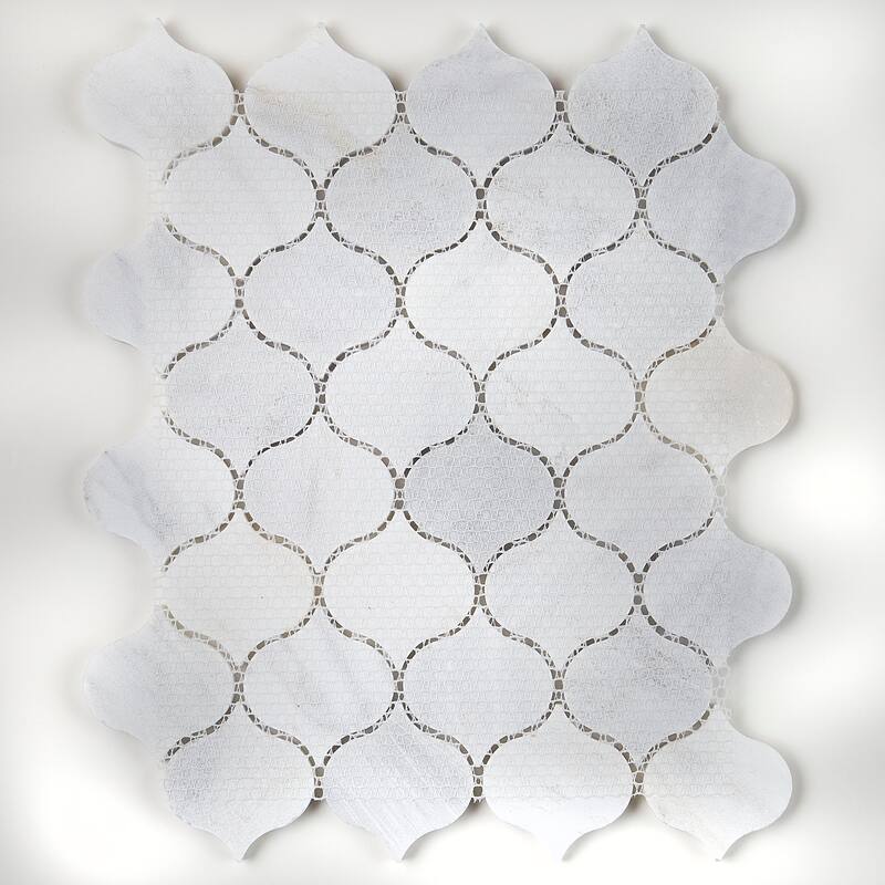 Marble Mosaic 21/2x21/2-inch Polished Lantern Tile in First Snow Elegance - 13x13