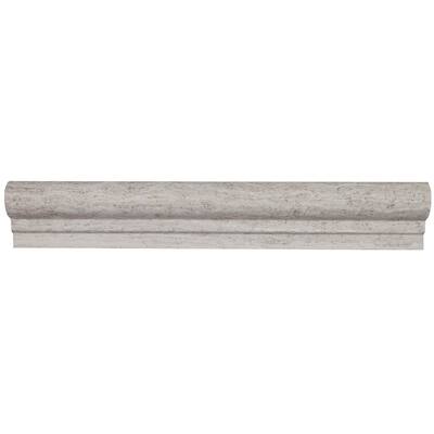 Limestone 2x12-inch Honed Vein Cut Chair Rail in Chenille White - 2x12