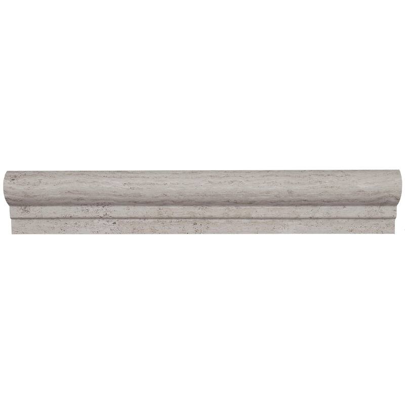 Limestone 2x12-inch Honed Vein Cut Chair Rail in Chenille White - 2x12