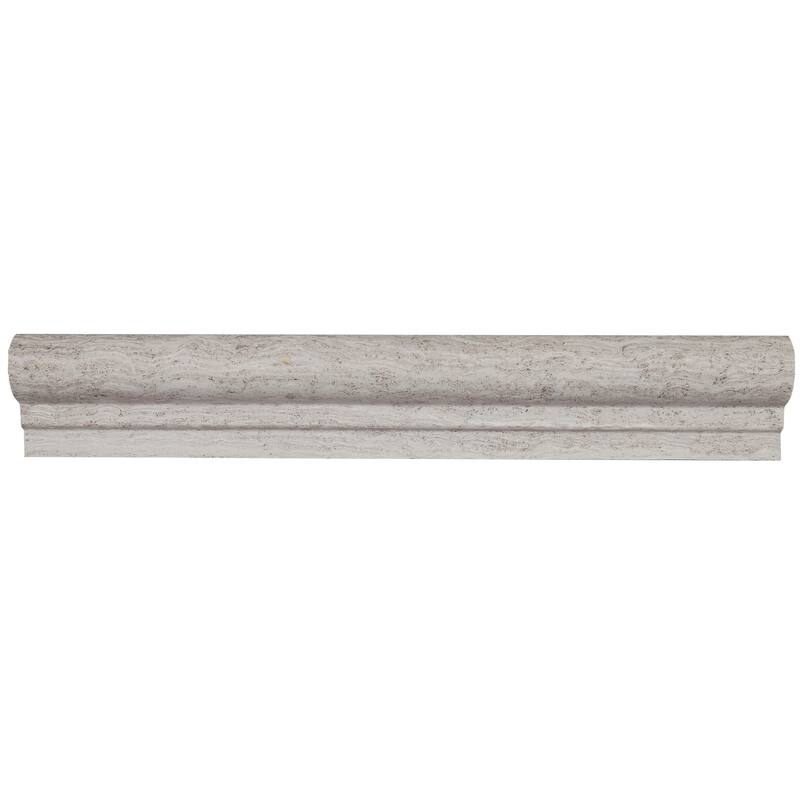 Limestone 2x12-inch Honed Vein Cut Chair Rail in Chenille White - 2x12