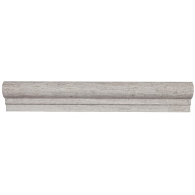 Limestone 2x12-inch Honed Vein Cut Chair Rail in Chenille White - 2x12
