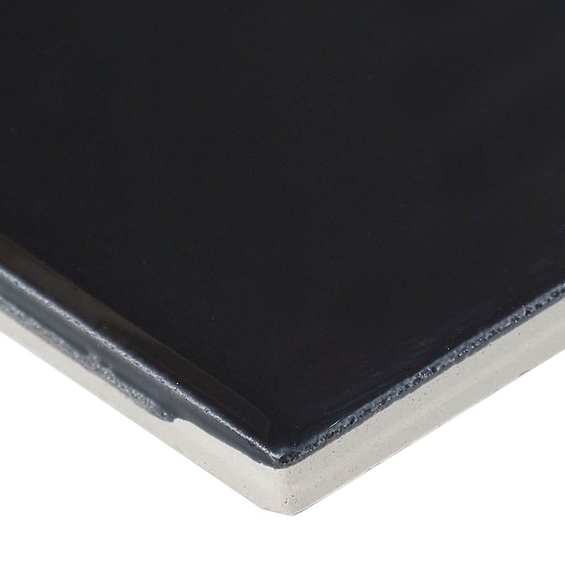 Classic Ceramic 3x6-inch Wall Tile in Black - 3x6