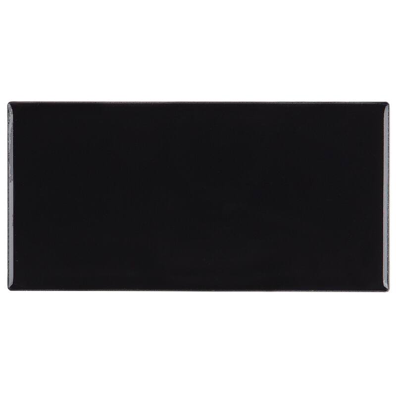 Classic Ceramic 3x6-inch Wall Tile in Black - 3x6