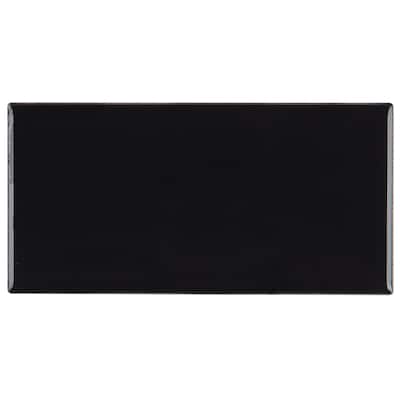 Classic Ceramic 3x6-inch Wall Tile in Black - 3x6