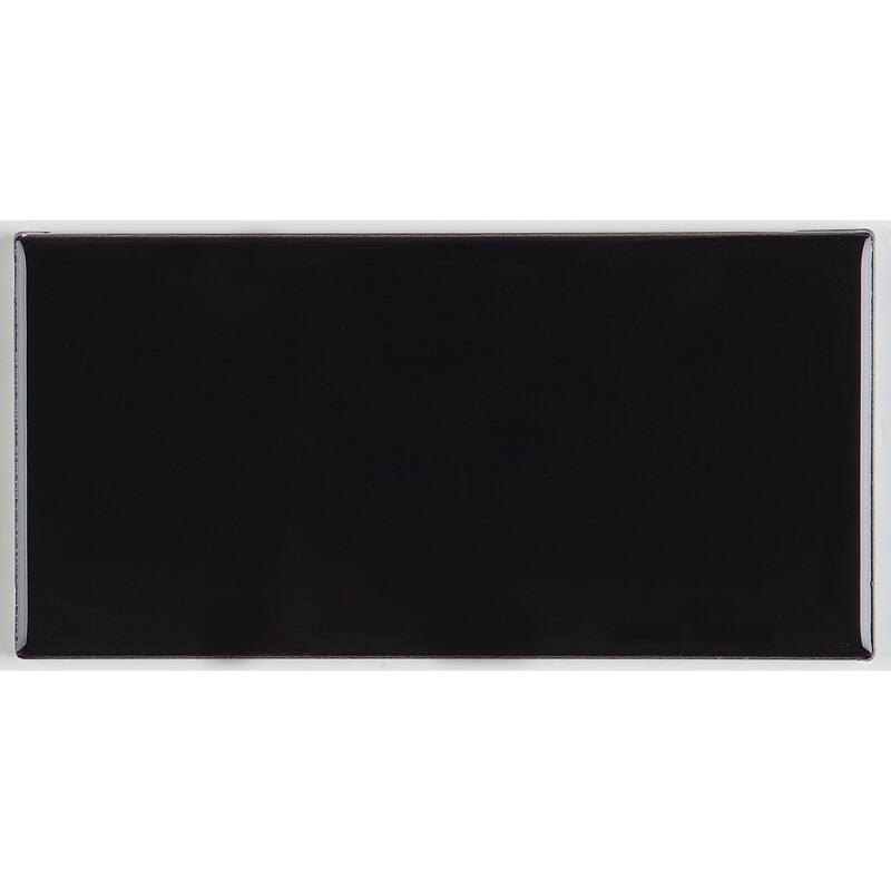 Classic Ceramic 3x6-inch Wall Tile in Black - 3x6