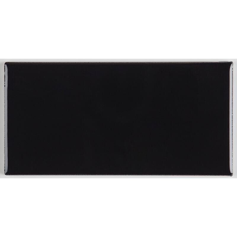 Classic Ceramic 3x6-inch Wall Tile in Black - 3x6