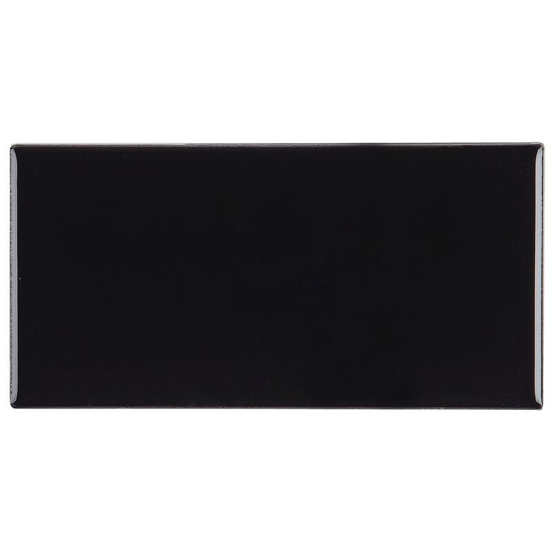 Classic Ceramic 3x6-inch Wall Tile in Black - 3x6