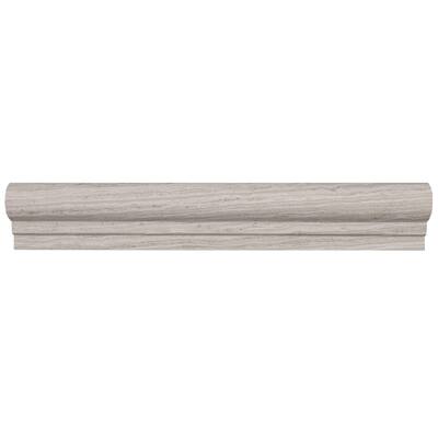 Limestone 2x12-inch Polished Vein Cut Chair Rail in Chenille White - 2x12
