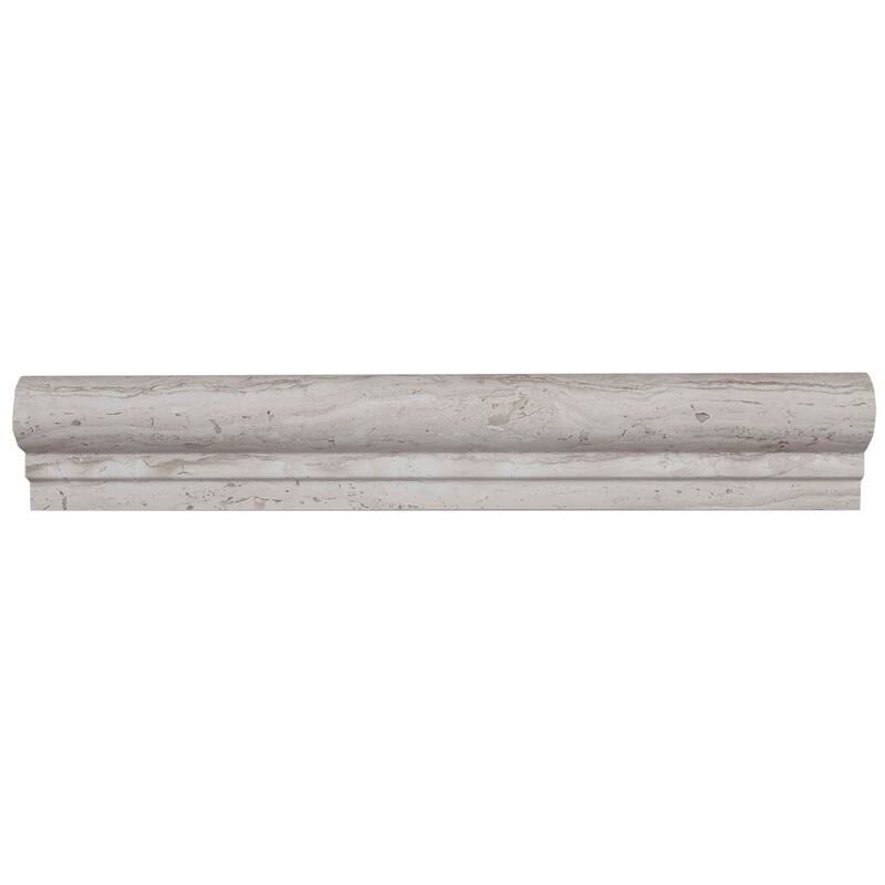Limestone 2x12-inch Polished Vein Cut Chair Rail in Chenille White - 2x12