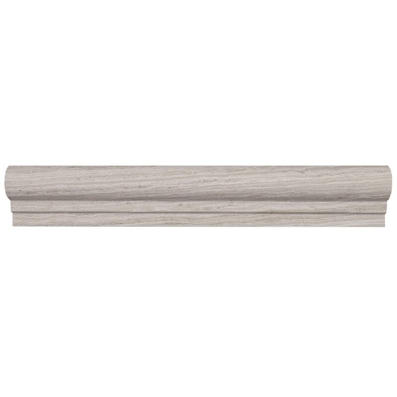 Limestone 2x12-inch Polished Vein Cut Chair Rail in Chenille White - 2x12