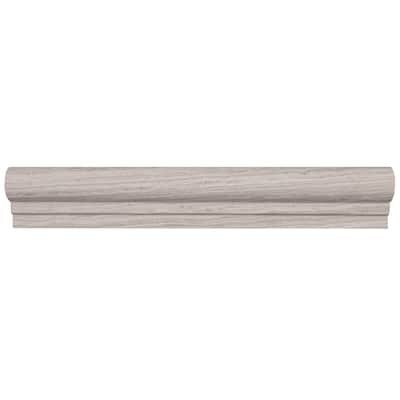 Limestone 2x12-inch Polished Vein Cut Chair Rail in Chenille White - 2x12
