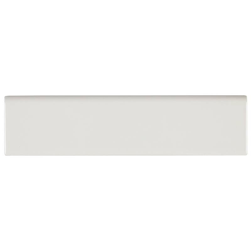 Sophisticated 2x8-inch Glazed Ceramic Bullnose in Biscuit - 2x8