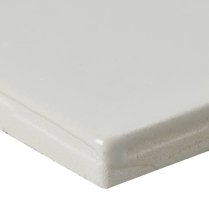 Sophisticated 2x8-inch Glazed Ceramic Bullnose in Biscuit - 2x8