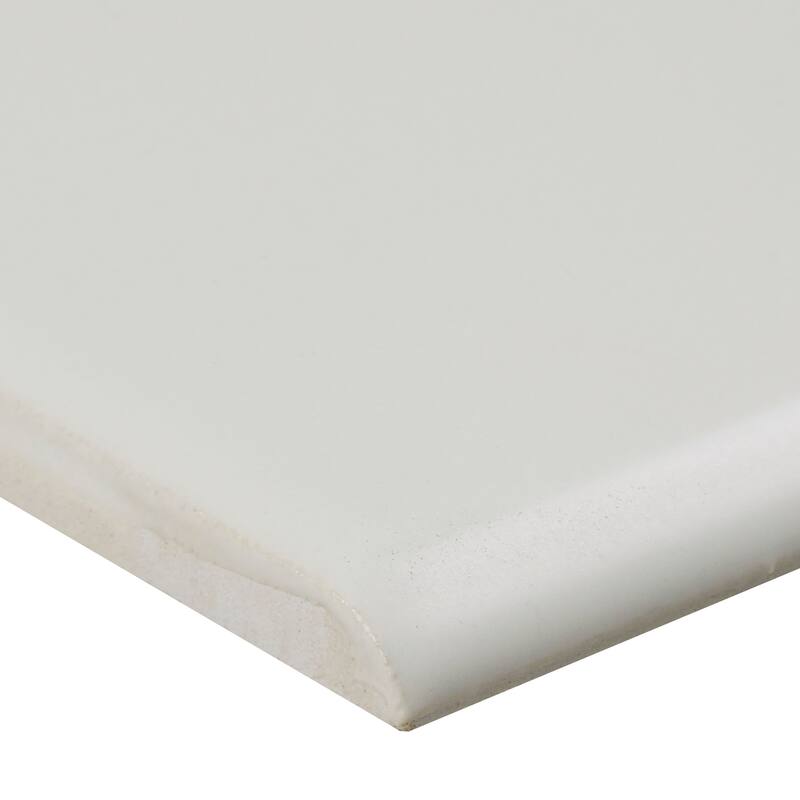 Sophisticated 4x8-inch Glazed Ceramic Bullnose in Matte Biscuit - 4x8
