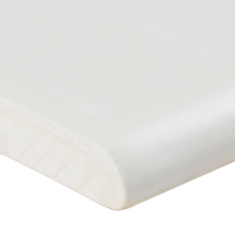 Sophisticated 2x8-inch Glazed Ceramic Bullnose in Matte Biscuit - 2x8