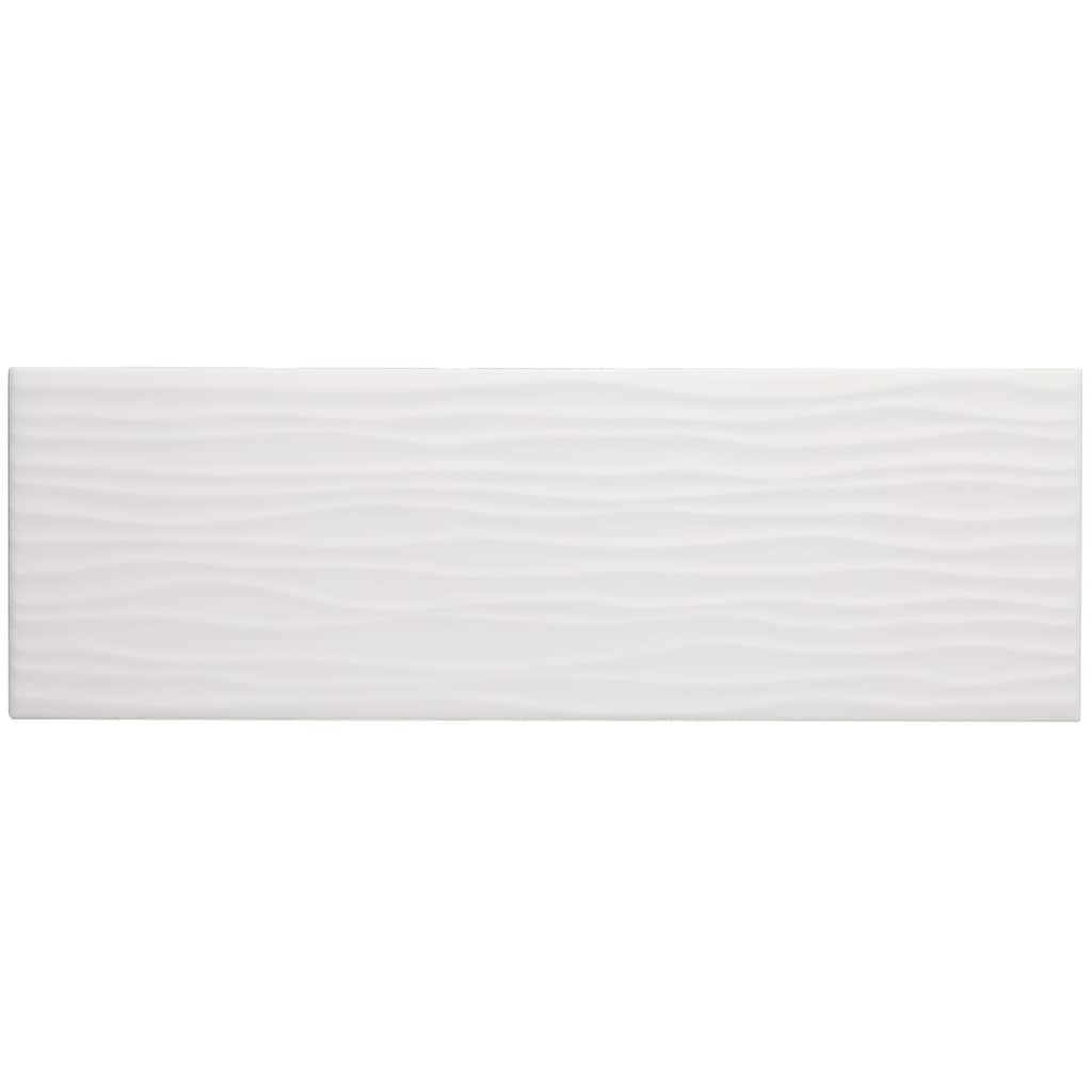 Sophisticated 4x12-inch Glazed Ceramic Wave Accent Tile in Matte Biscuit - 4x12