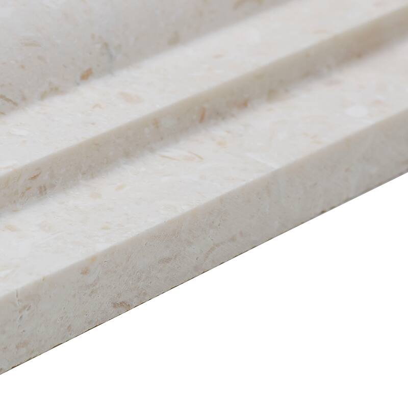 Limestone 2x12-inch Honed Classic Chair Rail in Blavet Blanc - 2x12