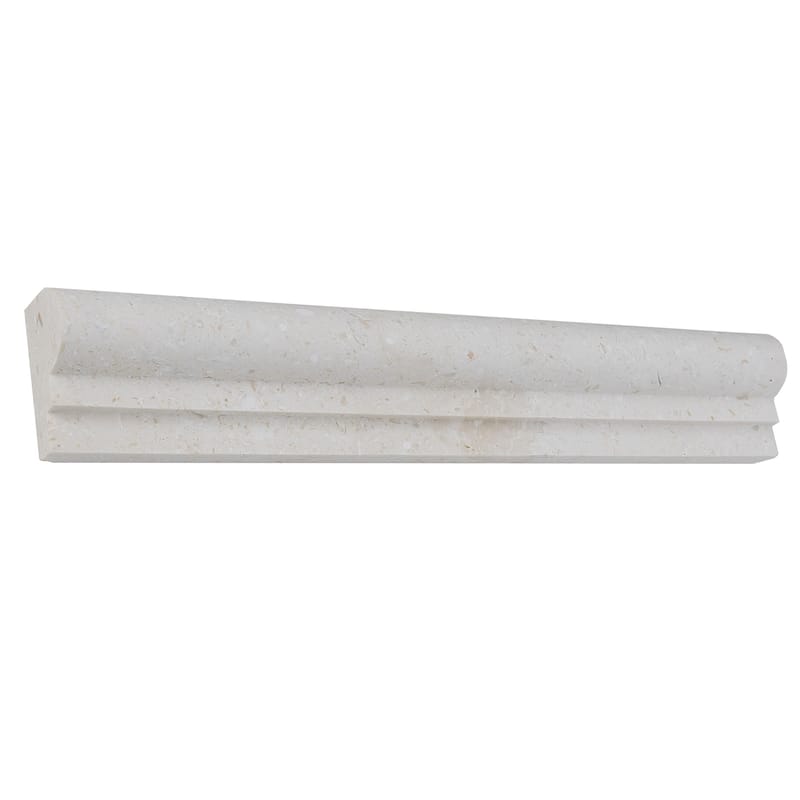 Limestone 2x12-inch Honed Classic Chair Rail in Blavet Blanc - 2x12