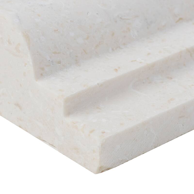 Limestone 2x12-inch Honed Classic Chair Rail in Blavet Blanc - 2x12