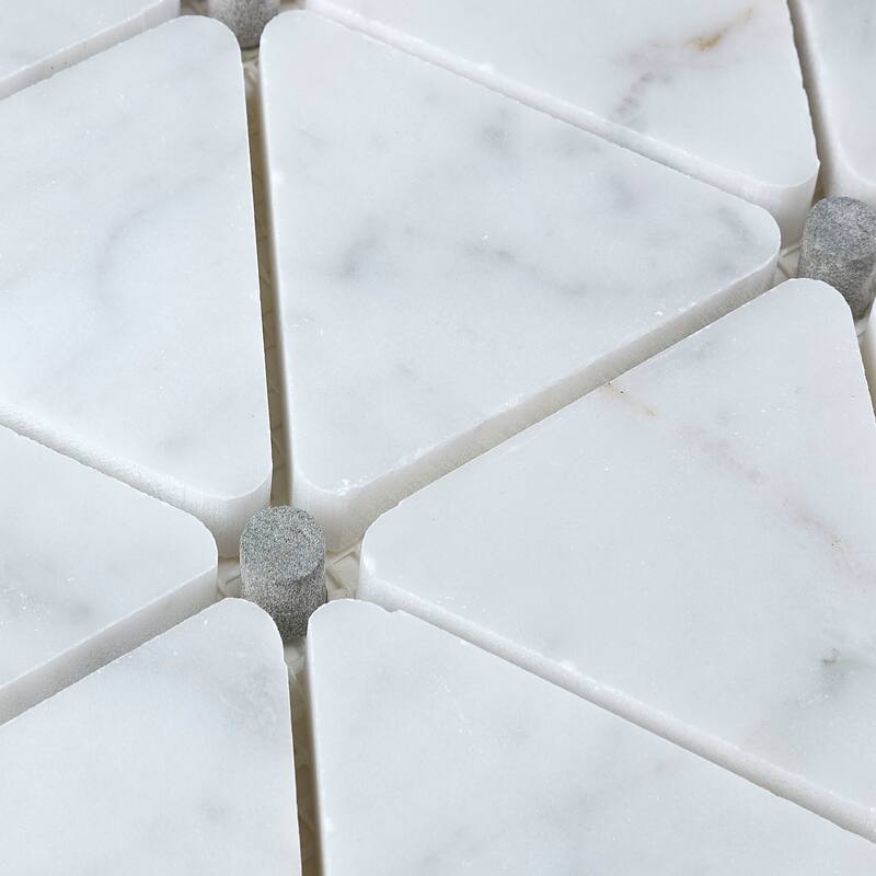Marble 2 3/4x2 1/2-inch Polished Triangle Mosaic in Carrara White - 11x14