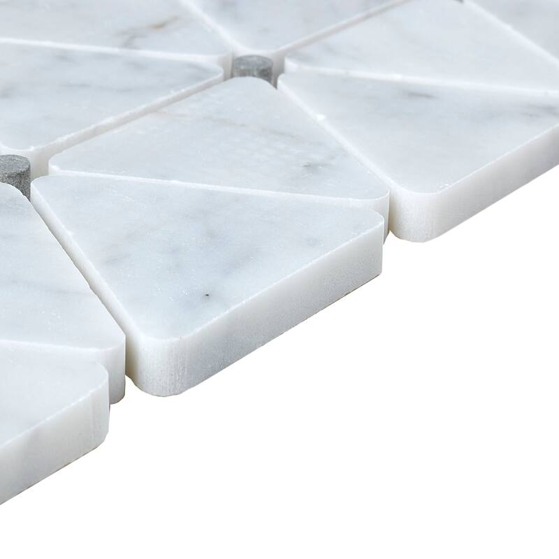 Marble 2 3/4x2 1/2-inch Polished Triangle Mosaic in Carrara White - 11x14