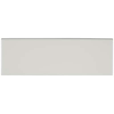 Sophisticated 4x12-inch Glazed Ceramic Bullnose 12-inch side in Matte Biscuit - 4x12