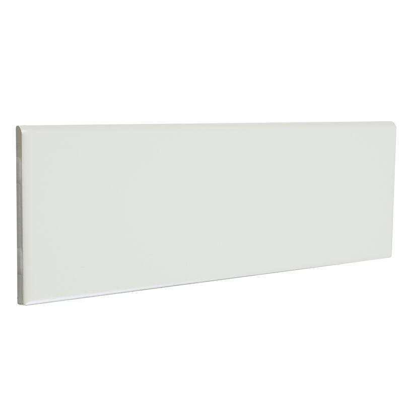 Sophisticated 4x12-inch Glazed Ceramic Bullnose 12-inch side in Matte Biscuit - 4x12
