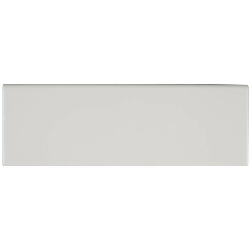 Sophisticated 4x12-inch Glazed Ceramic Bullnose 12-inch side in Matte Biscuit - 4x12