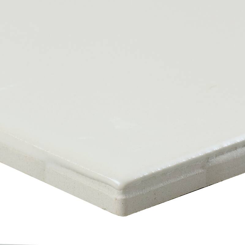 Sophisticated 4x12-inch Glazed Ceramic Bullnose 12-inch side in Matte Biscuit - 4x12