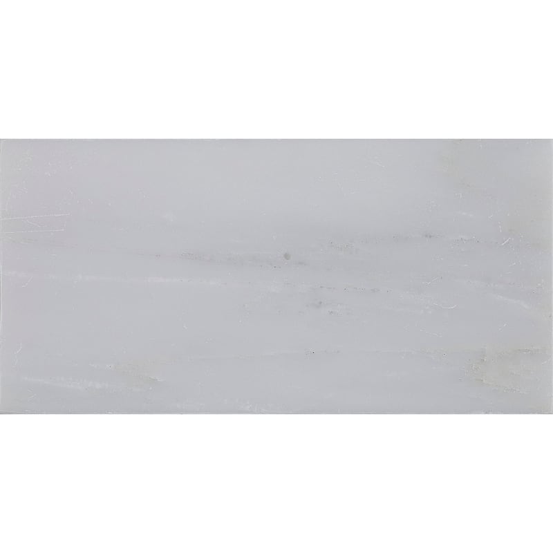 Marble 3x6-inch Polished Field Tile in First Snow Elegance - 3x6