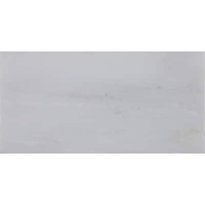 Marble 3x6-inch Polished Field Tile in First Snow Elegance - 3x6