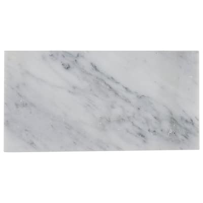Marble 3x6-inch Polished Field Tile in White Carrara - 3x6