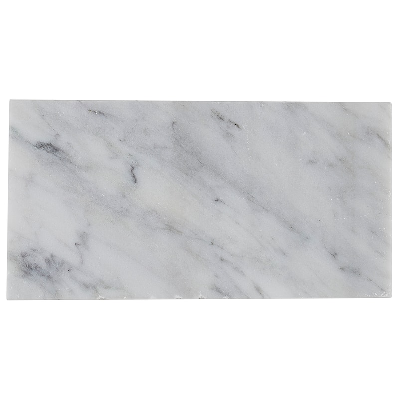 Marble 3x6-inch Polished Field Tile in White Carrara - 3x6
