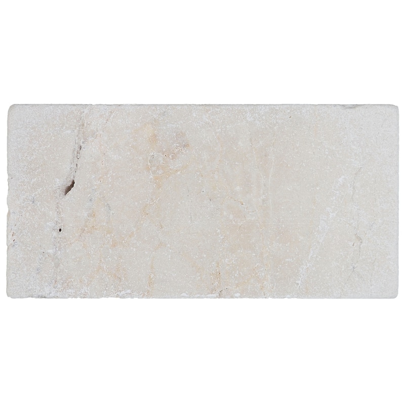Marble 3x6-inch Tumbled Field Tile in Crema Marfil Classico - 3x6