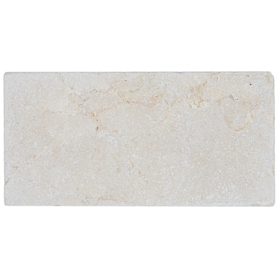 Marble 3x6-inch Tumbled Field Tile in Crema Marfil Classico - 3x6
