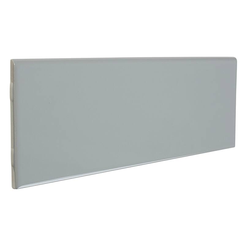 Sophisticated 4x12-inch Glazed Ceramic Bullnose 12-inch side in Desert Gray - 4x12