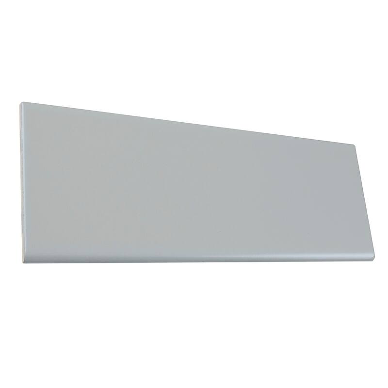 Sophisticated 4x12-inch Glazed Ceramic Bullnose 12-inch side in Matte Desert Gray - 4x12