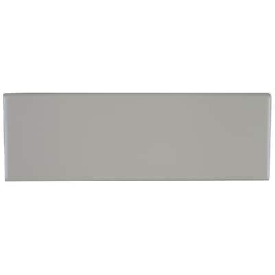 Sophisticated 4x12-inch Glazed Ceramic Bullnose 12-inch side in Matte Desert Gray - 4x12