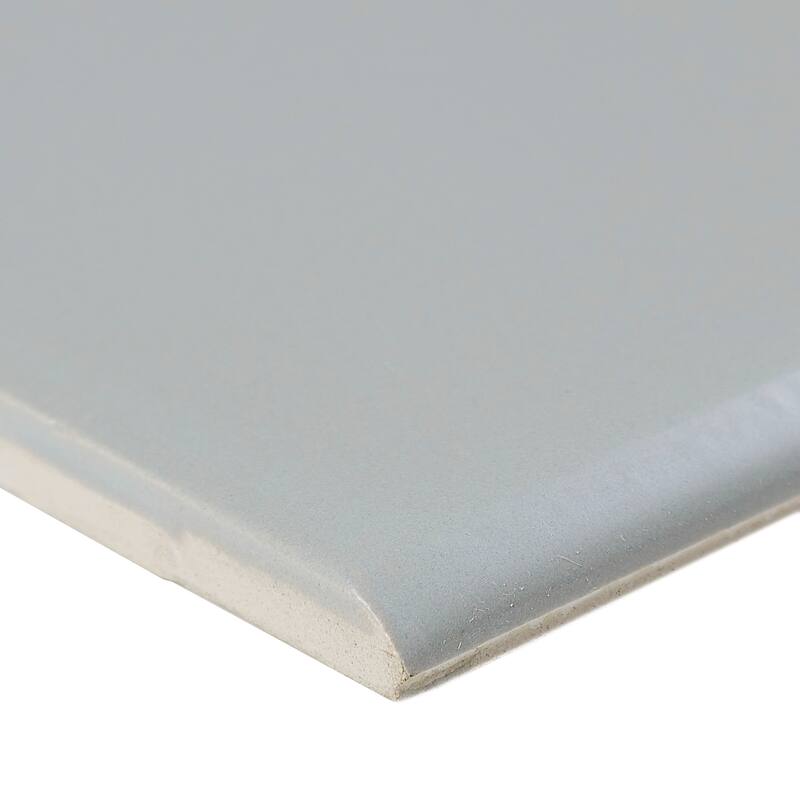 Sophisticated 4x12-inch Glazed Ceramic Bullnose 12-inch side in Matte Desert Gray - 4x12