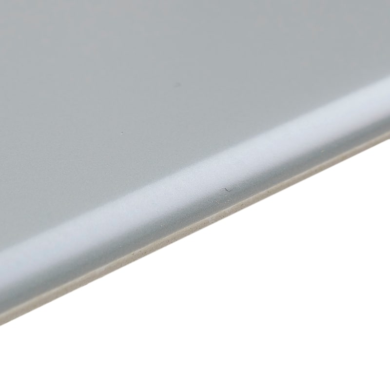 Sophisticated 4x12-inch Glazed Ceramic Bullnose 12-inch side in Matte Desert Gray - 4x12