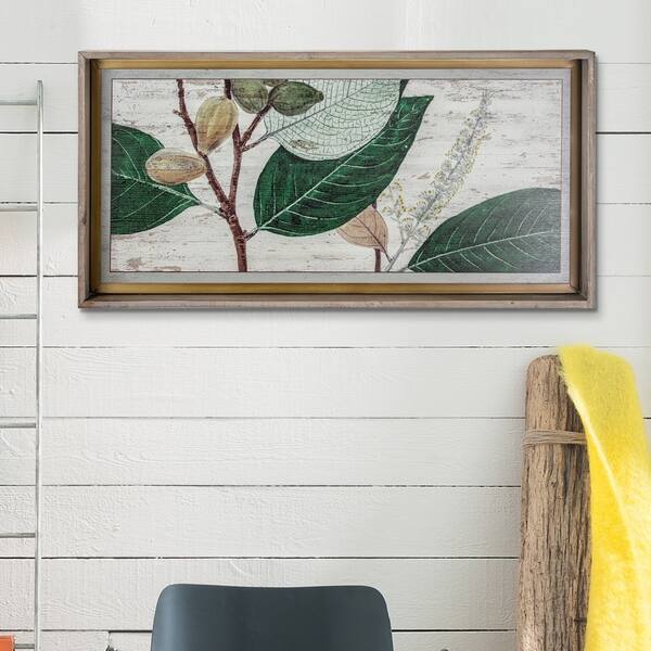 Shop American Art Decor Rustic Leaf Floral Print On Wood