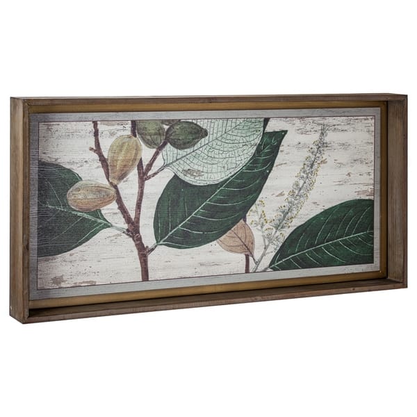 Shop American Art Decor Rustic Leaf Floral Print On Wood