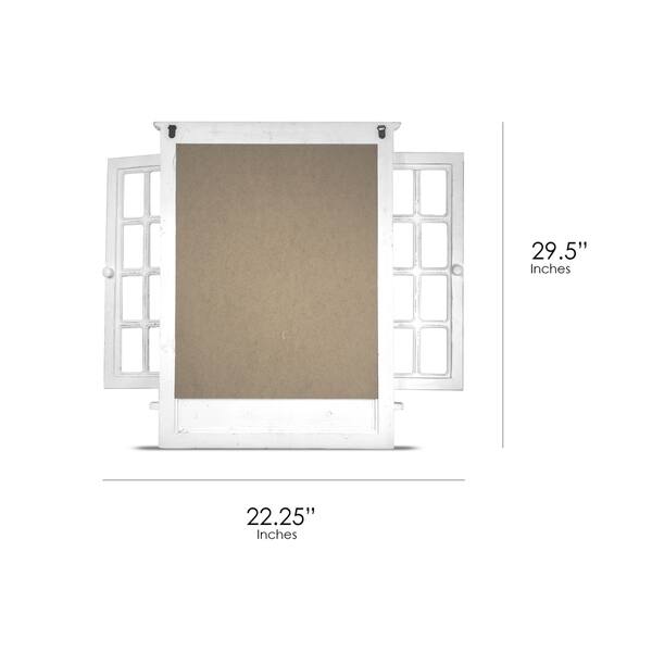Shop American Art Decor Window Shutter Wall Mirror With Hooks