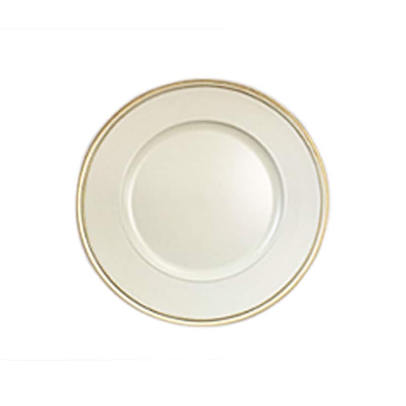 elle white/gold set/4 charger plate 13"d - 13 " x 13"
