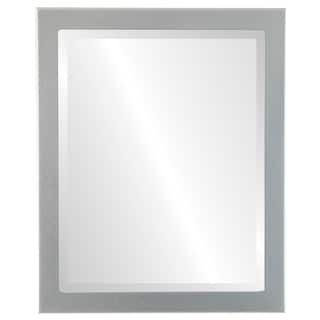 Vienna Framed Rectangle Mirror in Burnished Bright Silver