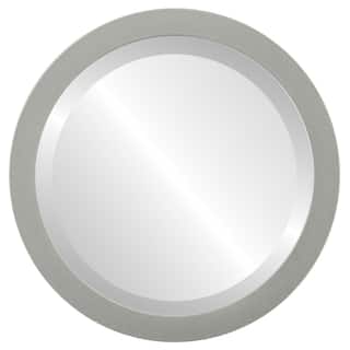 Manhattan Framed Round Mirror in Bright Silver