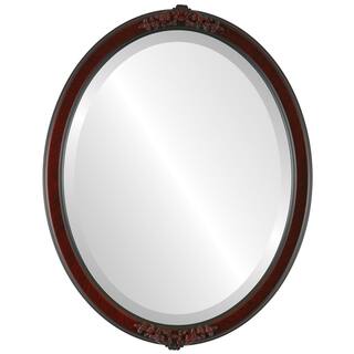 Athena Framed Oval Mirror in Vintage Cherry