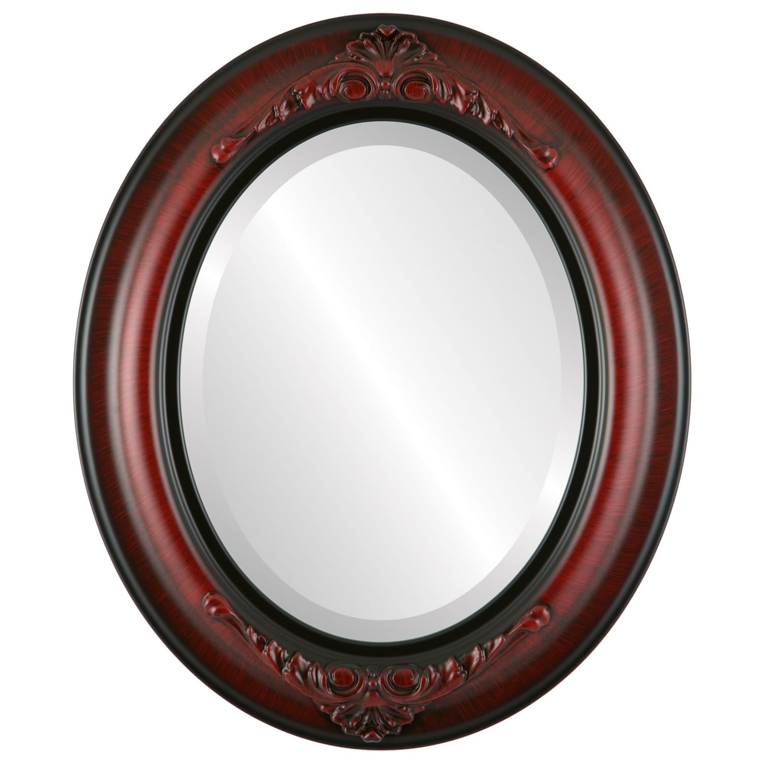 Winchester Framed Oval Mirror in Vintage Cherry