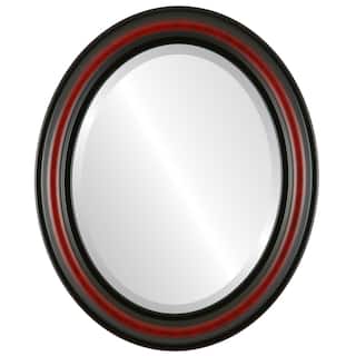 Philadelphia Framed Oval Mirror in Vintage Cherry